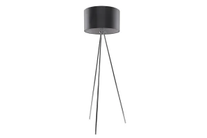 Azzardo Lampa podłogowa szara z tkaniny chromowana AZ2967 z serii FINN