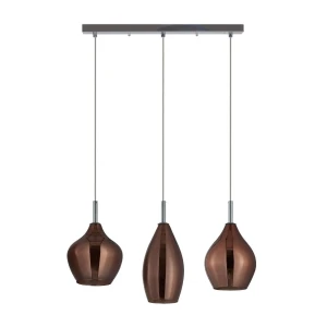 Azzardo Lampa wisząca szklana miedziana 3-punktowa AZ3078 z serii Amber Milano
