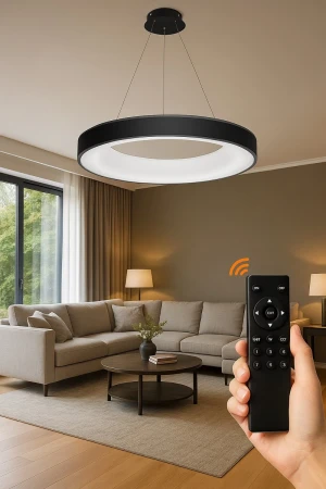 Azzardo Lampa wisząca LED okrągła czarna 78cm AZ3449 z serii Sovana