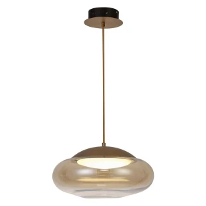 Azzardo Lampa wisząca metalowa brązowa ze szklanym kloszem AZ4668 z serii Helena