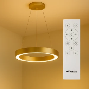 Azzardo Lampa wisząca złota okrągła LED 60cm AZ5009 z serii SANTANA