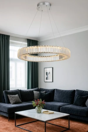Azzardo Lampa wisząca chromowana szklana 60cm AZ5789 z serii SPARK