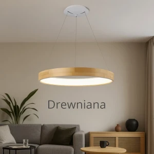 Azzardo Lampa wisząca drewniana brązowa 45cm AZ3344 z serii SILVAM