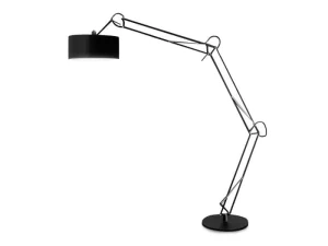 Azzardo Lampa podłogowa czarna metalowa z tkaninowym kloszem AZ1028 z serii BOSSE