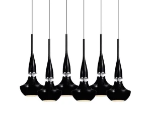 Azzardo Lampa wisząca czarna szklana 6-punktowa AZ0262 z serii TASOS