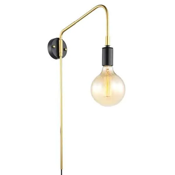 Kinkiet loft metalowy czarno-złoty MBM3386/1 z serii MALENE LOFT - Lampy Italux