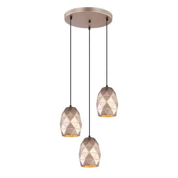 Lampa wisząca metalowa złota 3-punktowa MDM-3480/3A GD z serii HARLEY - Lampy Italux