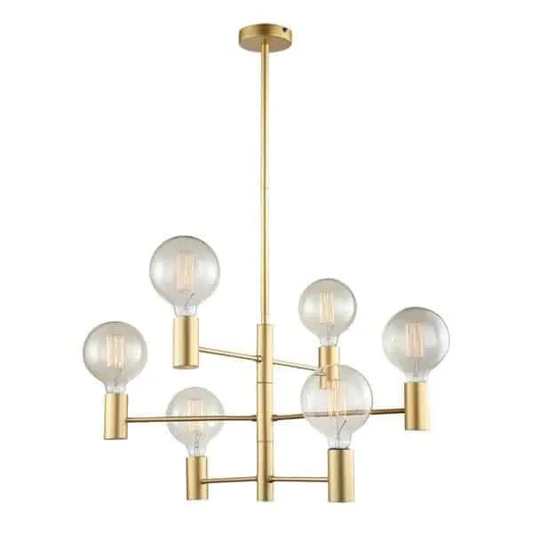 Lampa wisząca metalowa złota 6-punktowa MDM3339/6 GD z serii VEVA - Lampy Italux