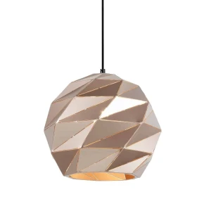 Lampa wisząca metalowa złota geometryczna 32cm PND-2424-1L-GD z serii PALERMO - Lampy Italux