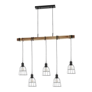 Lampa wisząca loftowa drewniana 5-punktowa PND-4290-5-L z serii PONTE - Lampy Italux