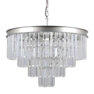 Lampa wisząca kryształowa srebrna 8-punktowa PND-44372-8A-SLVR-BRW z serii VERDES - Lampy Italux