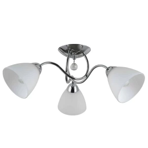 Lampa wisząca chromowana z białymi kloszami 3-punktowa PND-5643-3 z serii Lugano - Lampy Italux