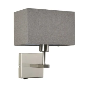 Kinkiet metalowy srebrny z szarym abażurem WL-1122-1-A-SN-RC-GR z serii NORTE - Lampy Italux