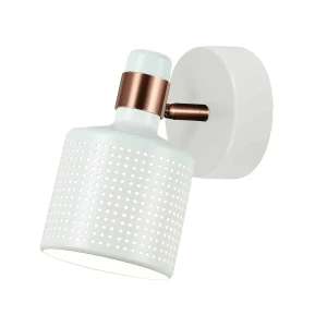 Kinkiet metalowy biały z miedzianymi detalami WL-2439-1-WH z serii RESTENZA - Lampy Italux