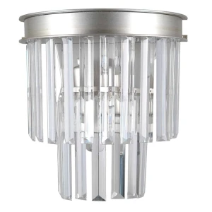 Kinkiet kryształowy srebrny 2-punktowy WL-44372-2A-SLVR-BRW z serii VERDES - Lampy Italux