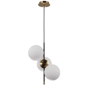 Lampa wisząca metalowa czarna z 3 szklanymi kulami PND-43660-3 z serii Stelia - Lampy Italux