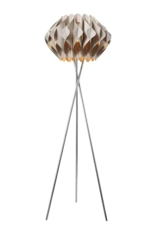 Azzardo Lampa podłogowa beżowa chromowana 3-punktowa AZ2406 z serii RUBEN
