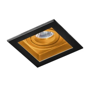 Azzardo Oprawa do wbudowania czarno-złota metalowa kwadratowa AZ2802 z serii MINORKA
