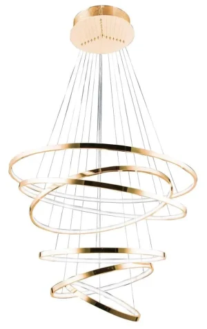 Azzardo Lampa wisząca złota metalowa okrągła AZ2921 z serii RING WHEEL