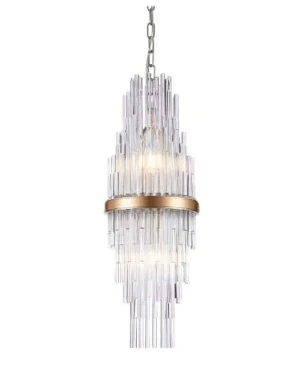Lampa wisząca szklana złota 2-punktowa P02080CP z serii REYKJAVIK - Cosmo Light