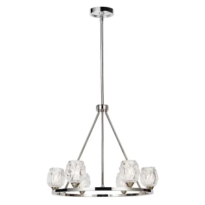 Żyrandol chromowany 6-punktowy ze szklanymi kloszami FE/RUBIN6 z serii RUBIN - Elstead Lighting