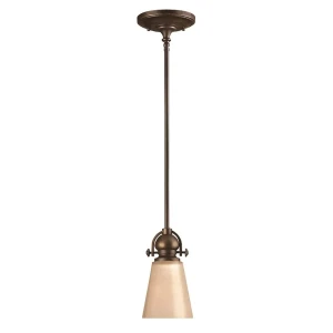 Lampa wisząca metalowa brązowa ze szklanym kloszem HK/MAYFLOWER/P/A z serii MAYFLOWER - Elstead Lighting