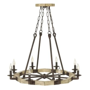 Żyrandol drewniany ośmioramienny HK/WYATT8 z serii WYATT - Elstead Lighting