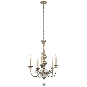 Żyrandol metalowy złoty 5-punktowy KL/ROSALIE/5B z serii ROSALIE - Elstead Lighting