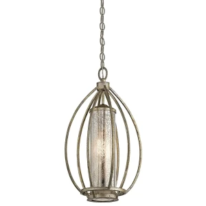 Lampa wisząca metalowa złota ze szklanym kloszem KL/ROSALIE/P z serii ROSALIE - Elstead Lighting