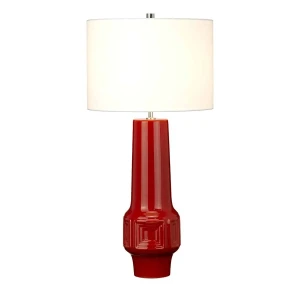 Lampa stołowa ceramiczna czerwona z białym abażurem MUSWELL/TL z serii MUSWELL - Elstead Lighting