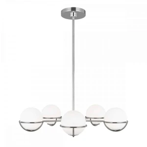 Lampa wisząca chromowana 5-punktowa ze szklanymi kulami FE-APOLLO5-PN z serii APOLLO - Elstead Lighting