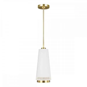 Lampa wisząca metalowa biało-mosiężna FE-CARTER-P-A-MW z serii CARTER - Elstead Lighting