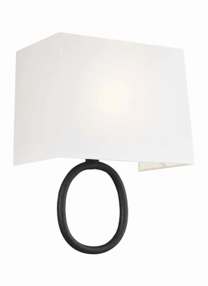 Kinkiet metalowy czarny z białym abażurem FE-INDO1 z serii INDO - Elstead Lighting