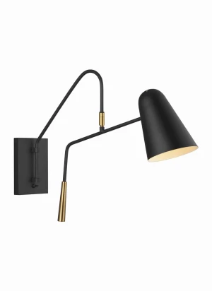 Kinkiet metalowy czarny z mosiądzem FE-SIMON1 z serii SIMON - Elstead Lighting