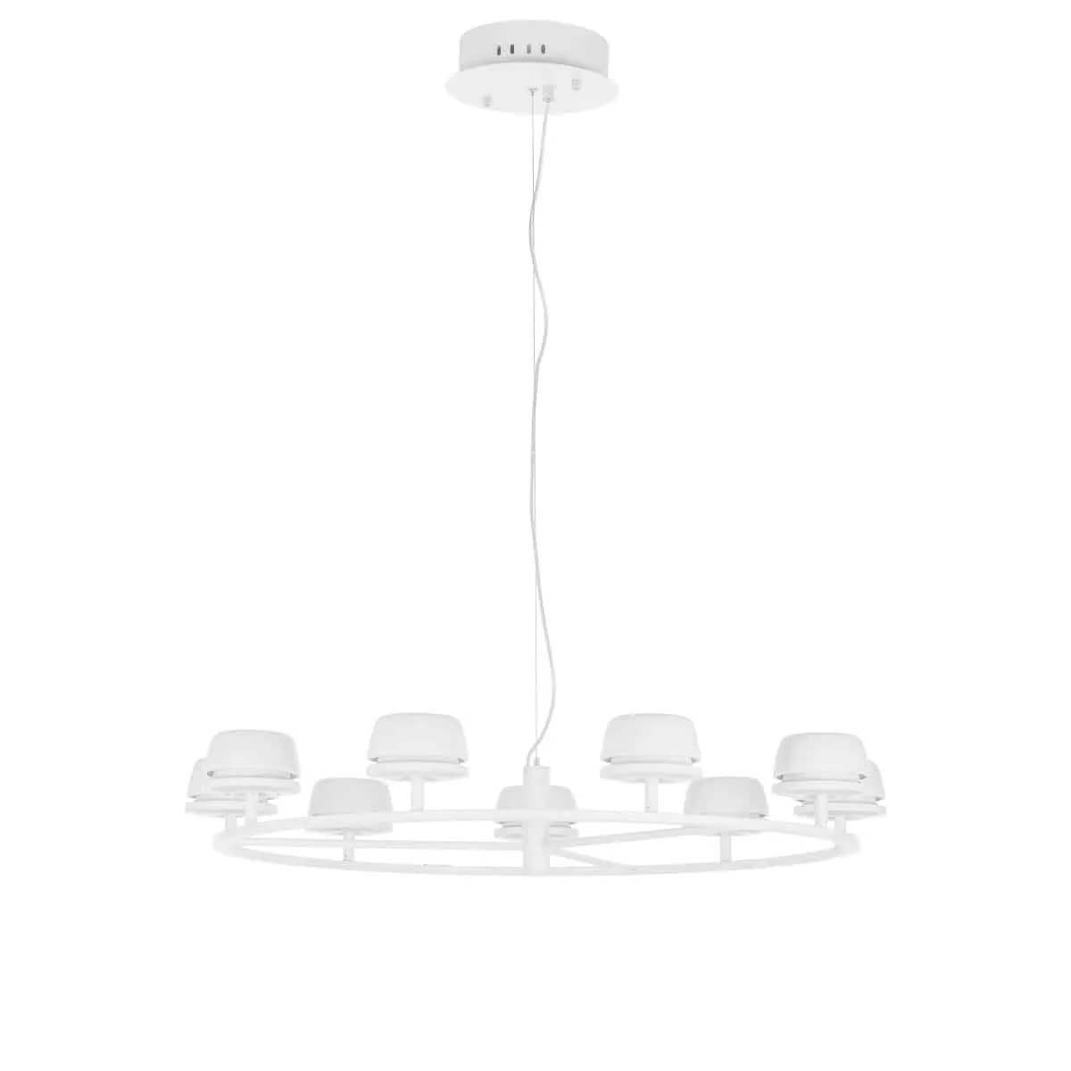 Lampa wisząca biała metalowa 9-punktowa 83cm AD16004-9A WH z serii MIRANDA - Lampy Italux