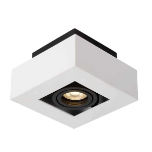 Plafon metalowy kwadratowy biało-czarny 14cm IT8001S1-WH/BK z serii Casemiro - Lampy Italux