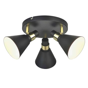Plafon sufitowy metalowy czarno-złoty 3-punktowy MB-H16079CK-3 z serii Biagio - Lampy Italux