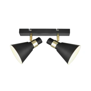 Lampa sufitowa metalowa czarno-złota 2-punktowa MB-H16079M-2 z serii BIAGIO - Lampy Italux