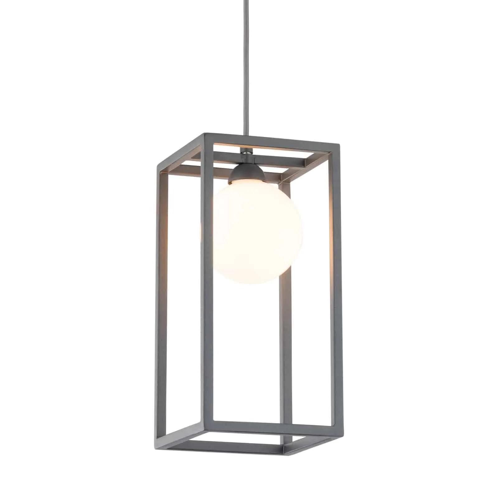 Lampa wisząca metalowa szara z kulistym kloszem MD-BR4367-D1 GR z serii Daisy - Lampy Italux
