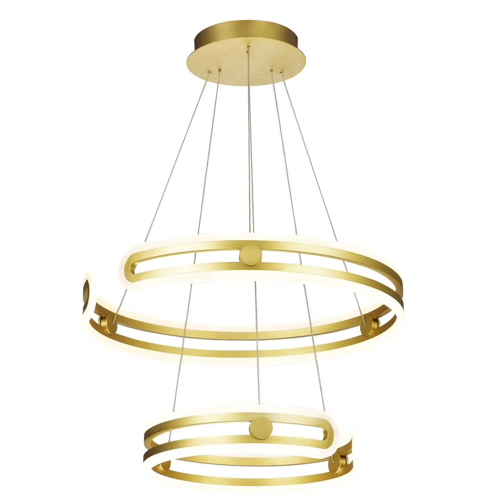 Lampa wisząca LED złota dwupierścieniowa 60cm MD17016002-2A z serii Kiara - Lampy Italux