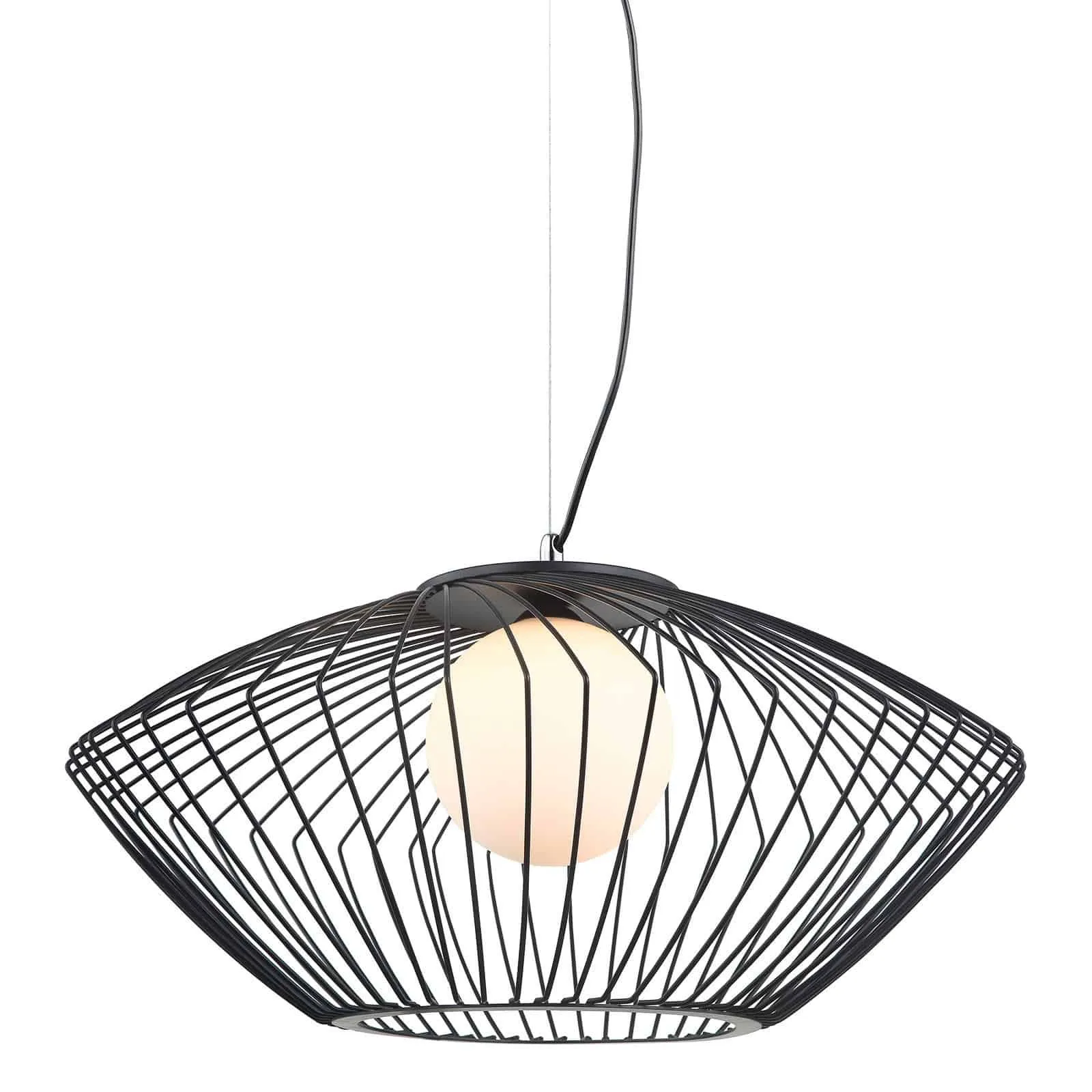 Lampa wisząca metalowa czarna druciana 52cm MDM-3844-1 BK z serii ZENO - Lampy Italux
