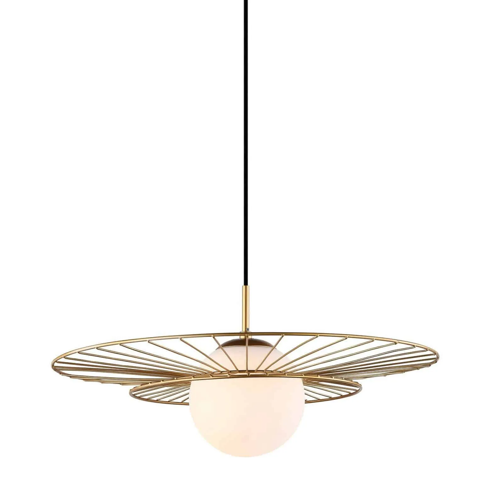 Lampa wisząca złota metalowa z kulistym kloszem MDM-4001/1 GD z serii Alison - Lampy Italux