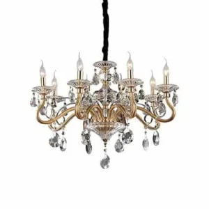 Lampa kryształowa wisząca NEGRESCO SP8 ORO 087764 - Ideal Lux