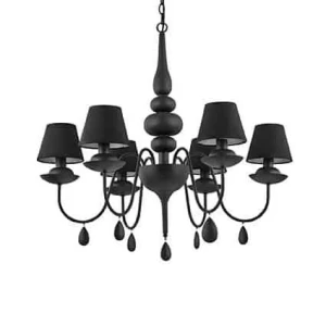 Lampa wisząca abażur BLANCHE SP6 NERO 111872 - Ideal Lux