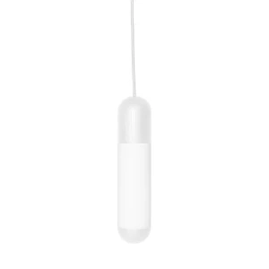 Lampa wisząca minimalistyczna metal drewno szkło FUNSUI biała FNA111P0 - Ummo