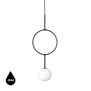 Lampa wisząca łazienkowa IP44 kula IP44 ISUULLA czarna ISA122PS0 - Ummo