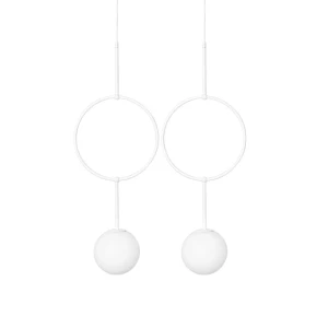 Lampa wisząca 2 kule + 2 okręgi ISUULLA biała ISB211P0 - Ummo