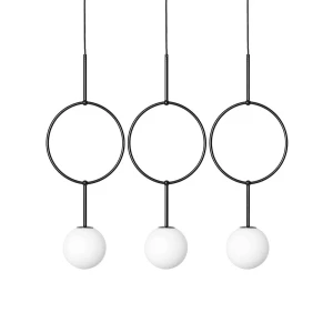 Lampa wisząca minimalistyczna 3 kule nad stół ISUULLA czarna ISC322P0 - Ummo