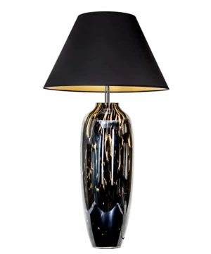 Lampa stołowa elegancka w centki z czarno złotym kloszem GRANADA L208162325 - 4Concepts