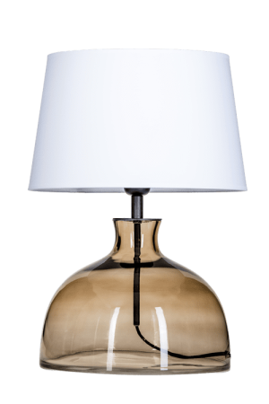 Lampa stołowa na komodę z białym kloszem HAGA TAUPE L212175217 – 4concepts